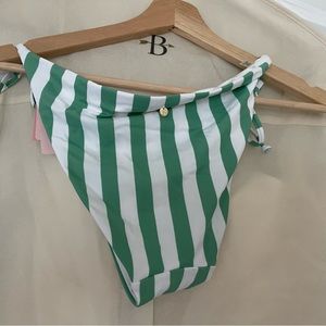 Victoria secret green and white stripe bikini bottom